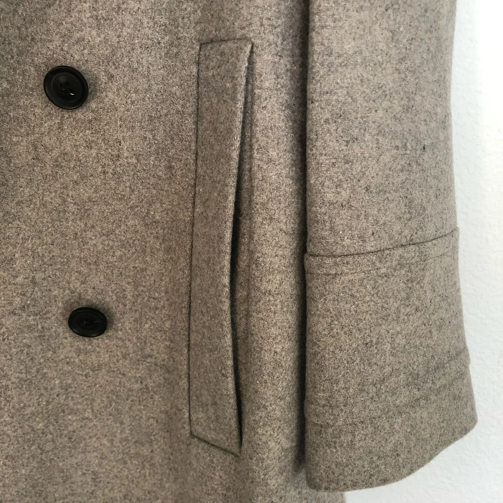 Zara Trafaluc Outerwear Gray Pea Coat - Picture 4 of 7